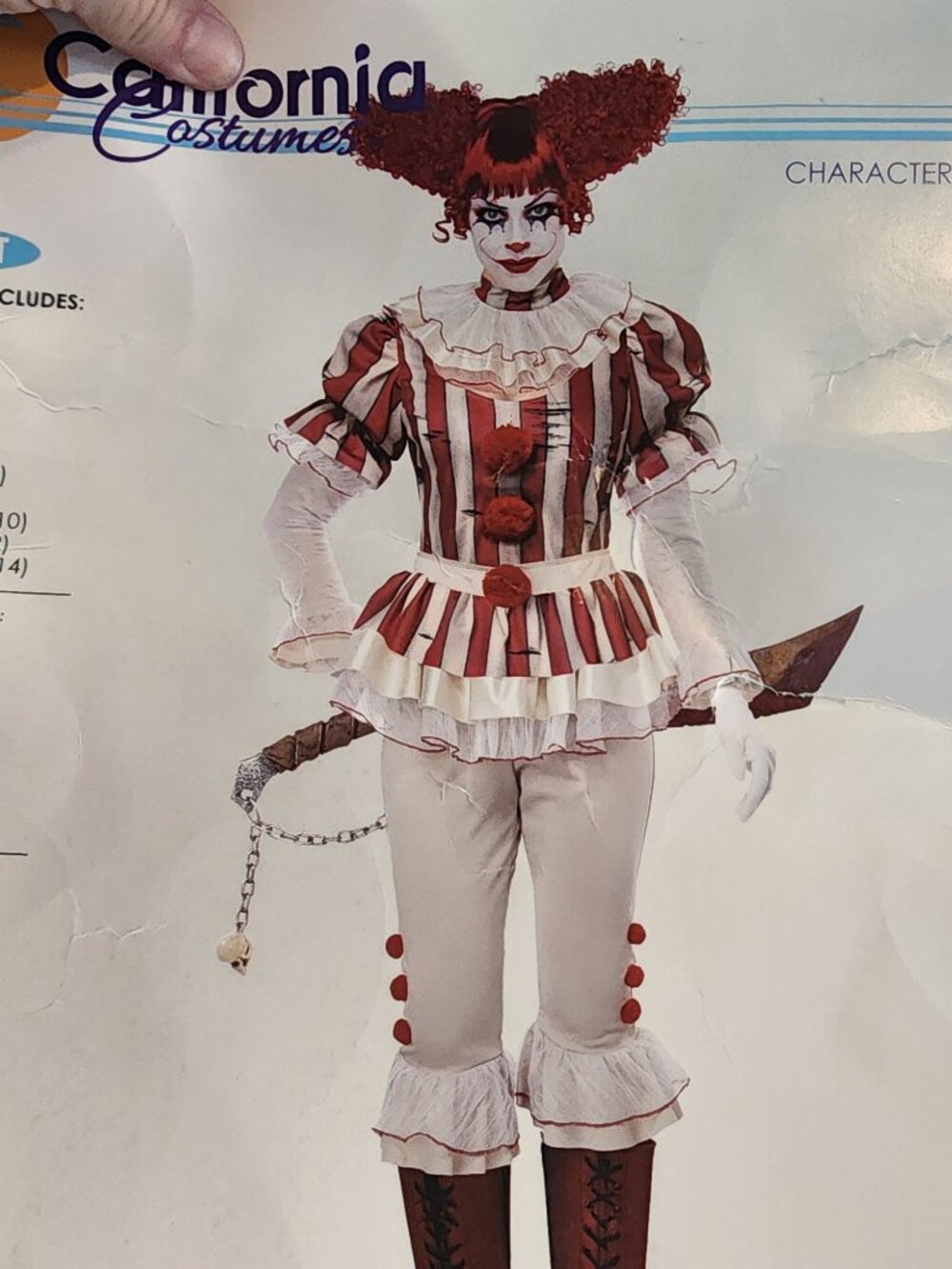 California Costumes Women’s Scary Clown Costume Size 4/6 - Picture 4 of 5